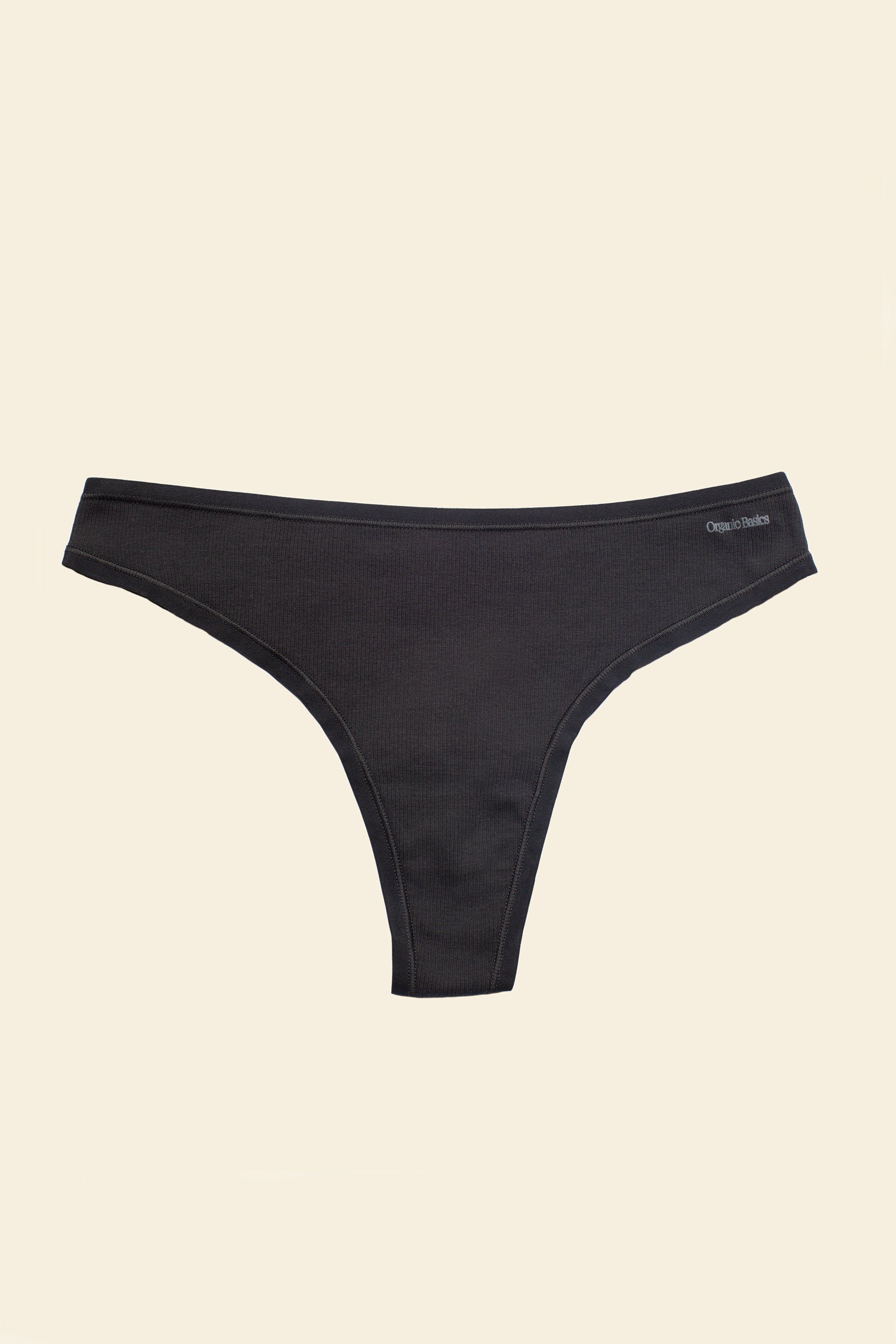 Organic Basics - Core Rib Thong - Black