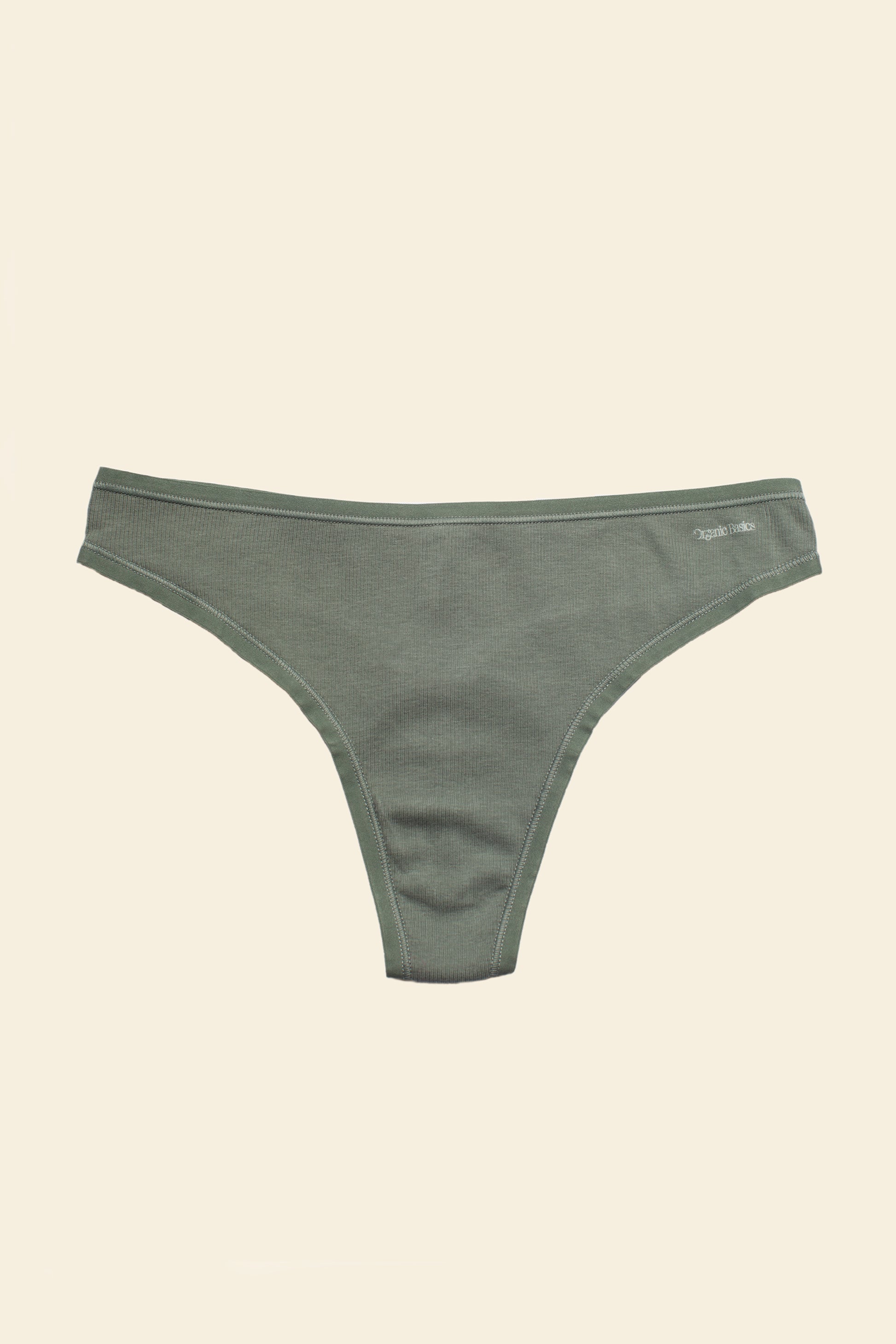 Organic Basics - Core Rib Thong - Seaweed