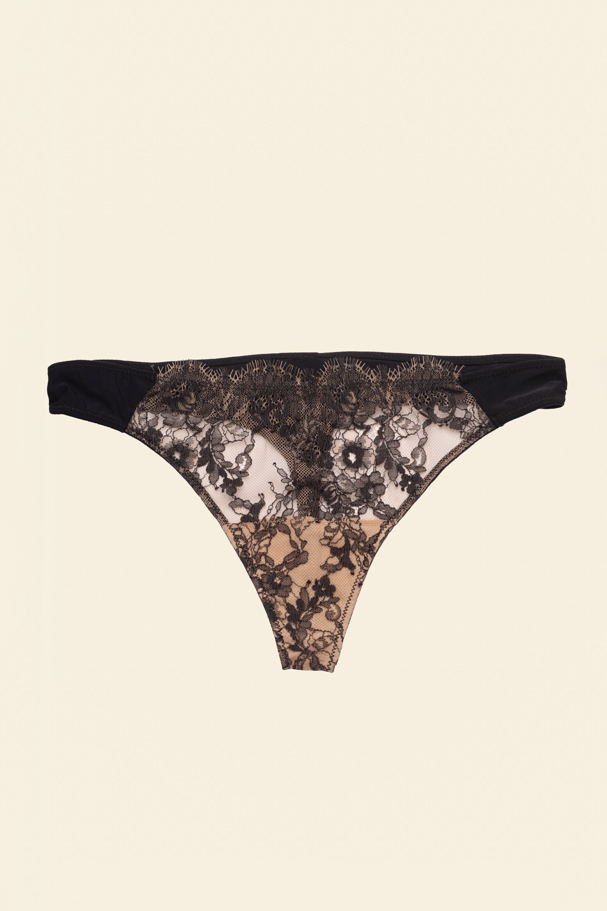 Skarlett Blue - Entice Front Lace Thong - Black/Nylon