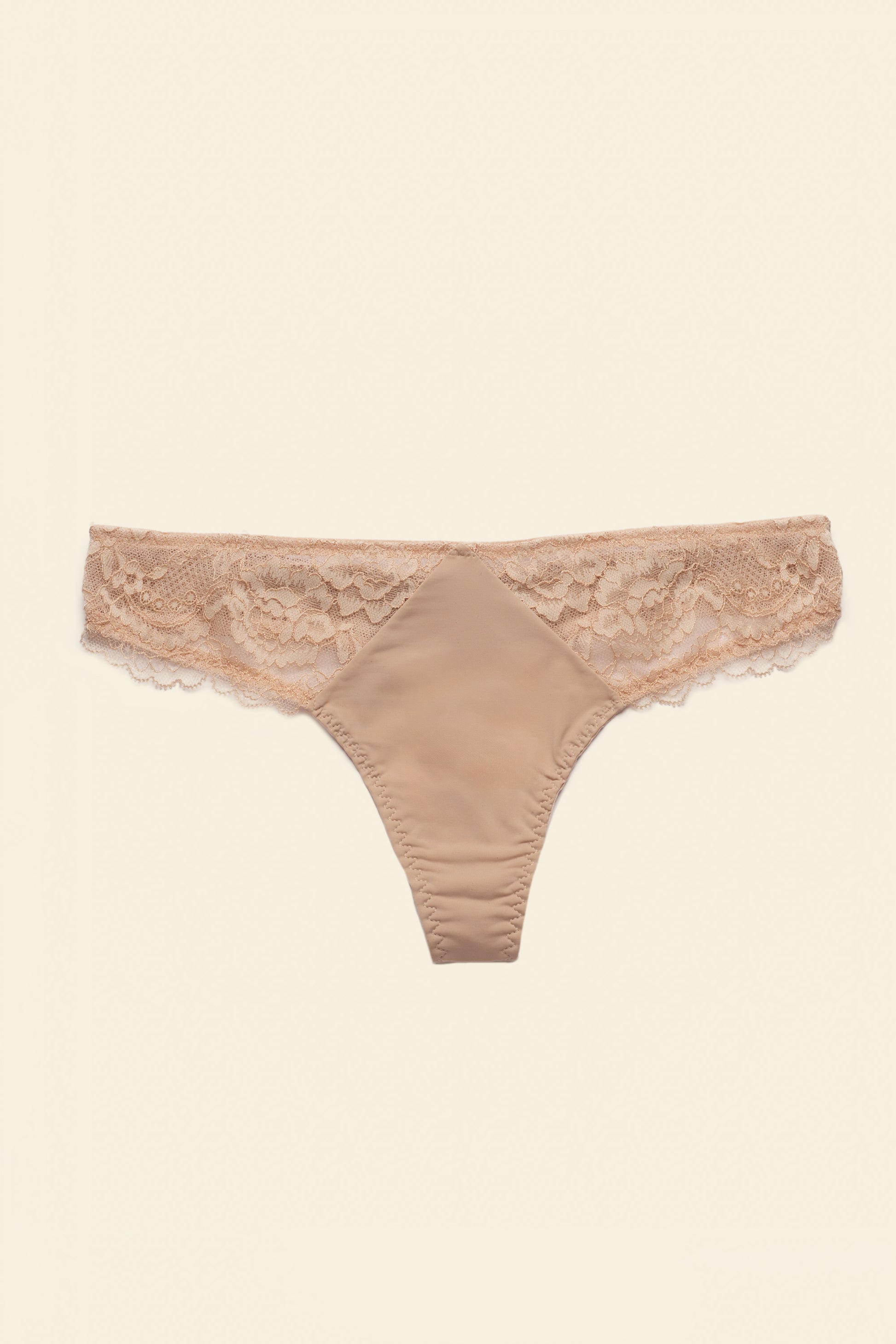Skarlett Blue - Minx Lace Trim Thong - Cashmere/Blush