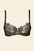 Skarlett Blue - Entice Lace Full Coverage Side Support Balconette Bra - Black/Nylon