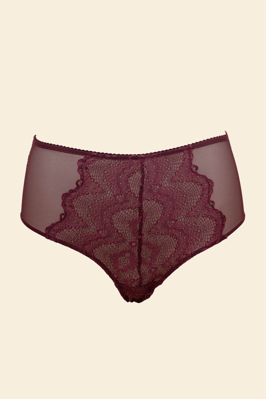 UNDERSTATEMENT - Lace Highwaist Briefs - Cherry