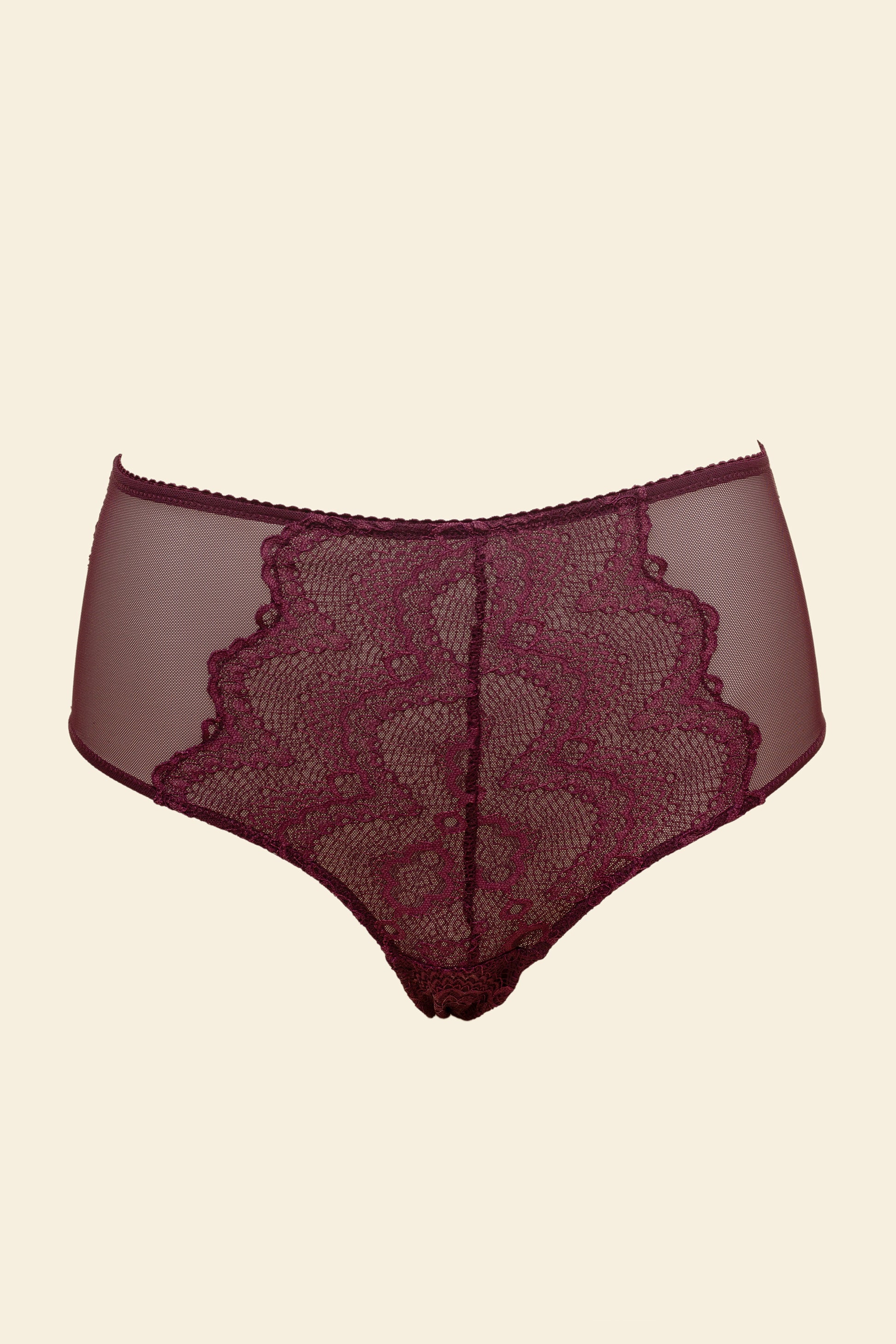 UNDERSTATEMENT - Lace Highwaist Briefs - Cherry