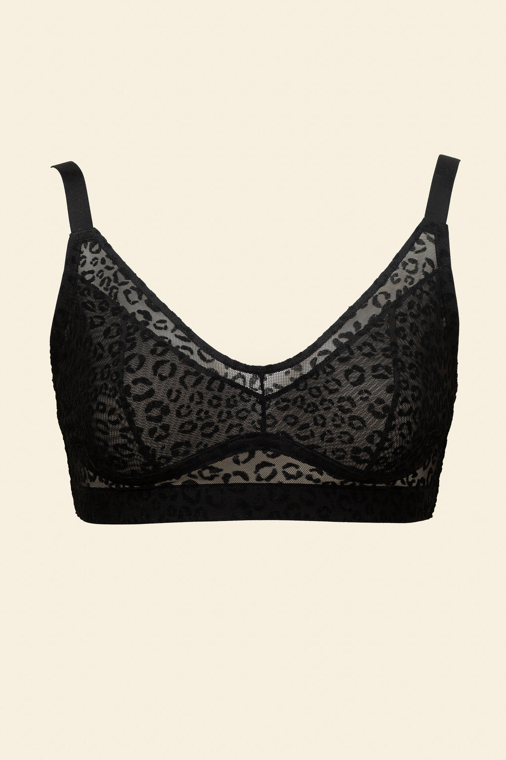 UNDERSTATEMENT - Mesh Support+ Bralette - Black Leopard