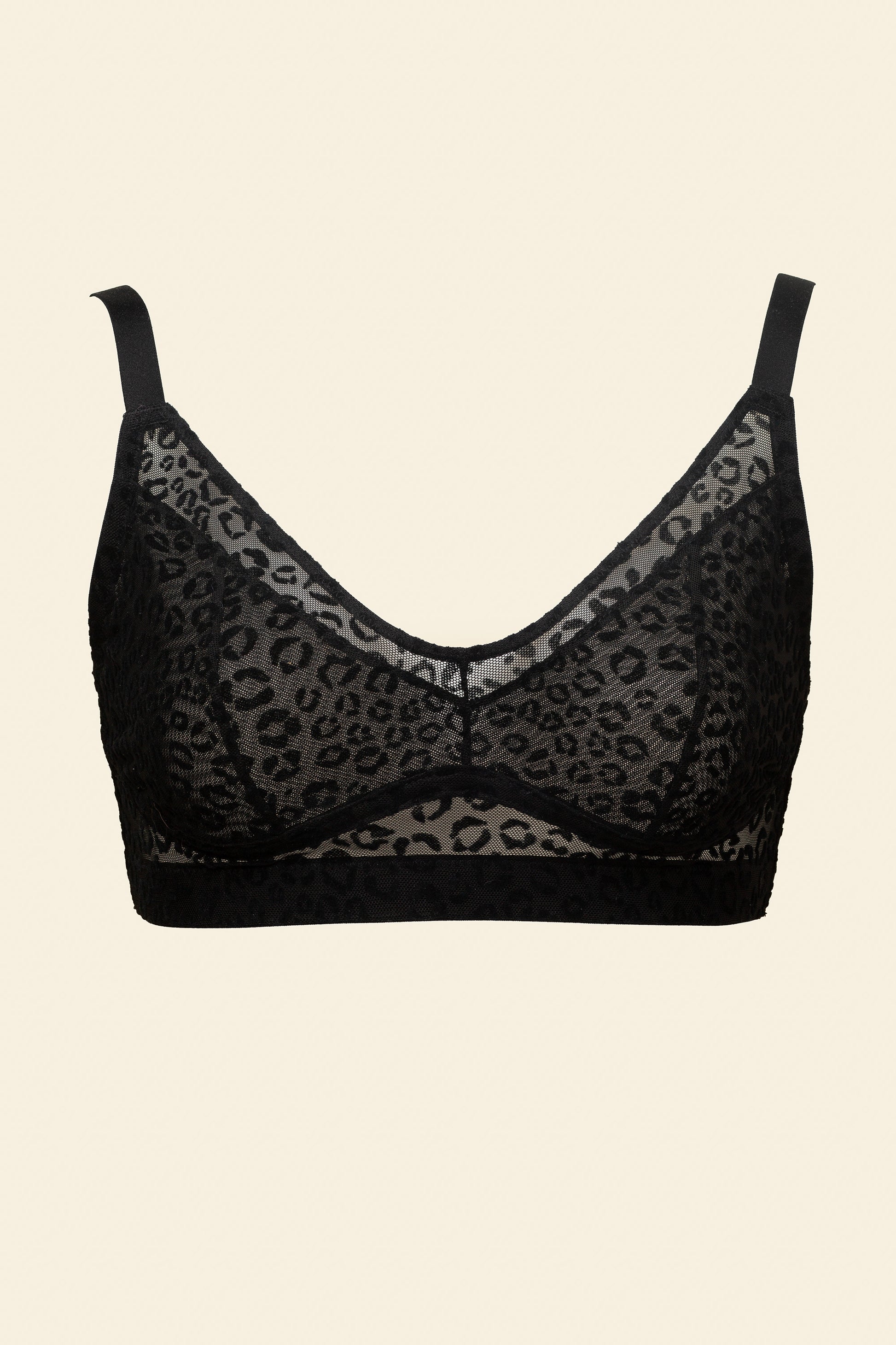 UNDERSTATEMENT - Mesh Support+ Bralette - Black Leopard