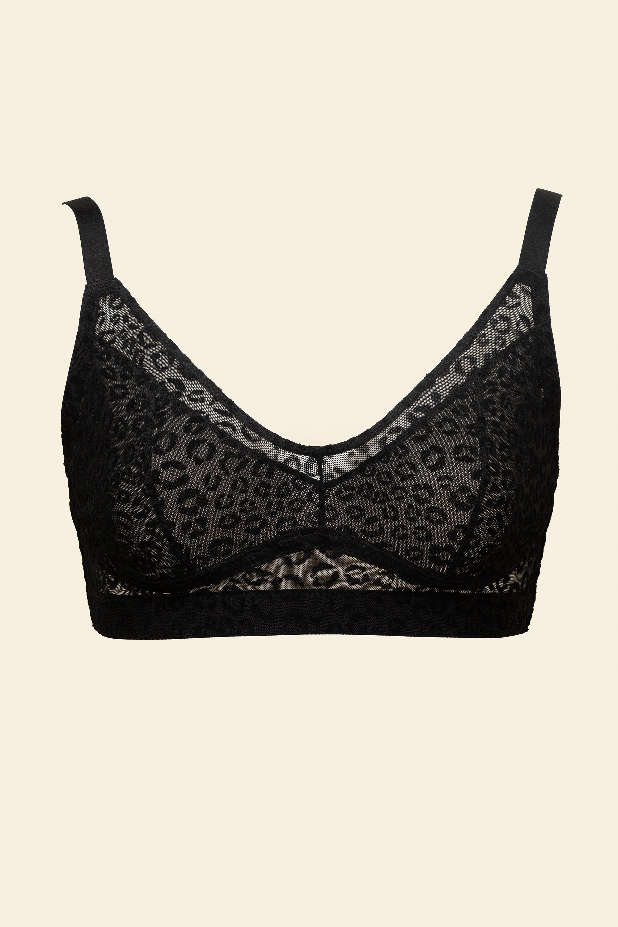 UNDERSTATEMENT - Mesh Support+ Bralette - Black Leopard