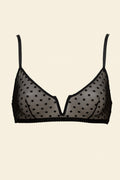 UNDERSTATEMENT - Mesh V-Balconette - Black Dots