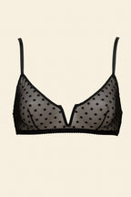 UNDERSTATEMENT - Mesh V-Balconette - Black Dots