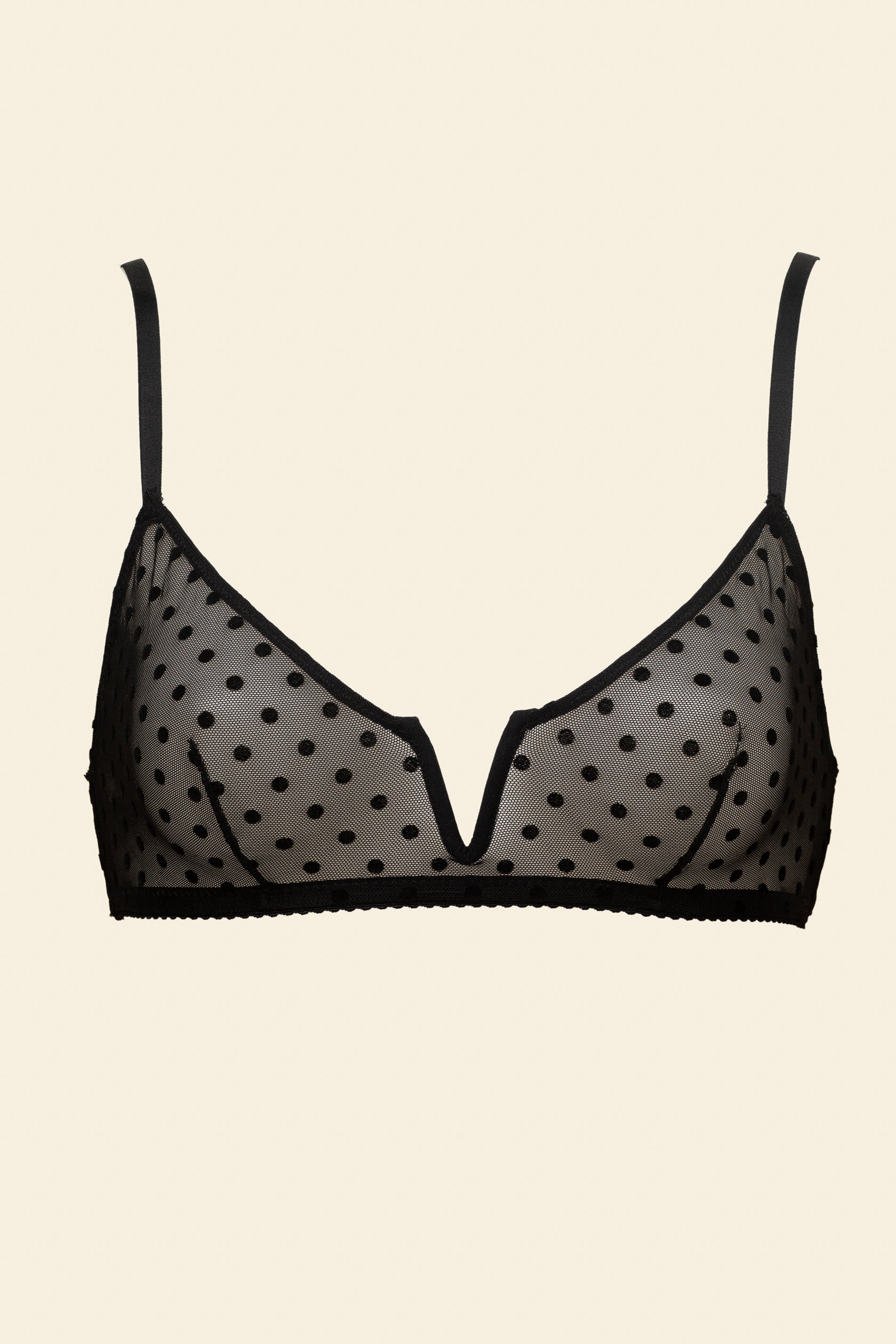 UNDERSTATEMENT - Mesh V-Balconette - Black Dots