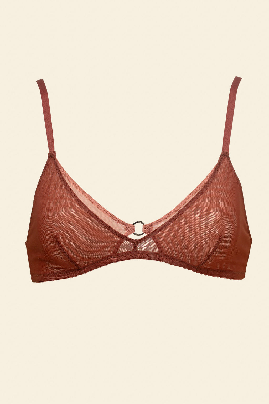 UNDERSTATEMENT - Mesh Double Triangle Bralette - Rust