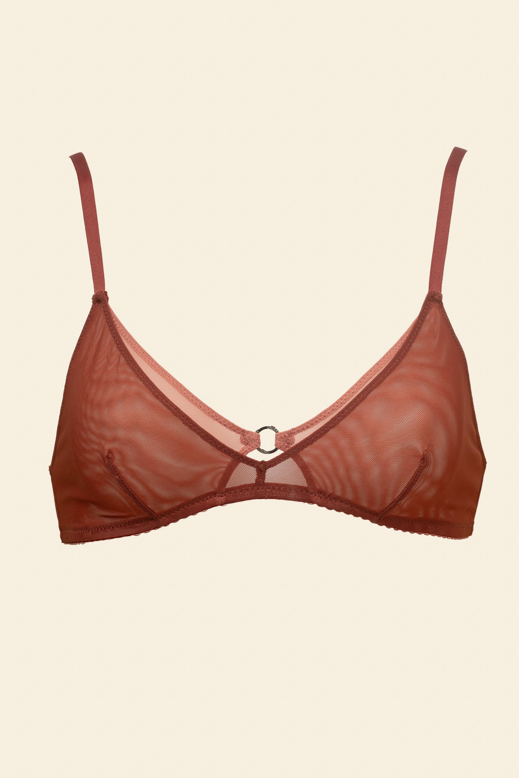 UNDERSTATEMENT - Mesh Double Triangle Bralette - Rust