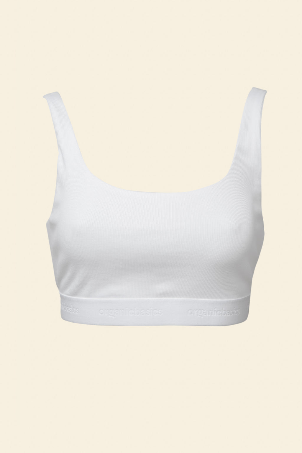 Organic Basics - Core Rib Tank Bralette - White